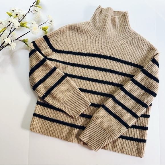 Nordstrom Stripe Cashmere Mock Neck Sweater - Picture 5 of 10